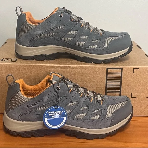 Men’s Columbia Crestwood Gray and Orange Trail Low Hiking Trail Shoes Sz 10 - Picture 3 of 11